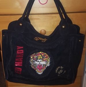 Ed hardy tiger black satchel purse